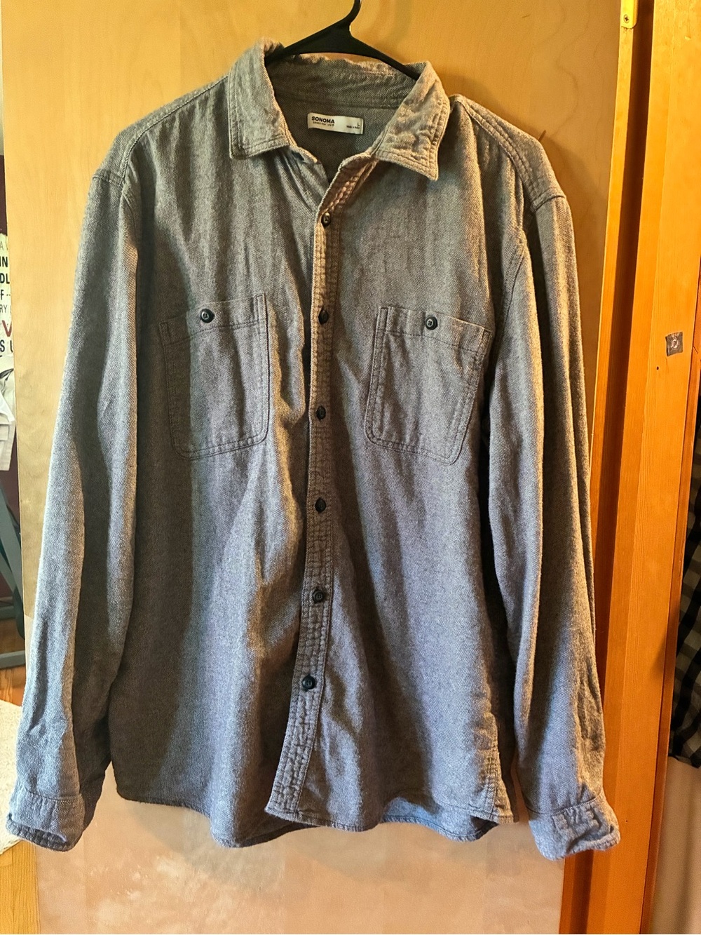 Sonoma Men's Light Gray Button-Up Shirt Jacket